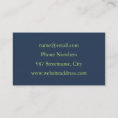 抽象芸術星、光沢のある青の緑の黄金のフラクタル・アート 名刺 (裏面)