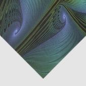 抽象芸術星、光沢のある青の緑の黄金のフラクタル・アート 薄葉紙 (詳細)