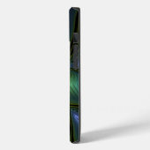 抽象芸術星、光沢のある青の緑の黄金のフラクタル・アート Case-Mate iPhoneケース (裏面 / 左)