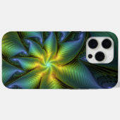 抽象芸術星、光沢のある青の緑の黄金のフラクタル・アート Case-Mate iPhoneケース (裏面 (横))