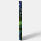 抽象芸術星、光沢のある青の緑の黄金のフラクタル・アート Case-Mate iPhoneケース (裏面 / 左)