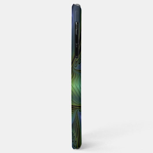 抽象芸術星、光沢のある青の緑の黄金のフラクタル・アート Case-Mate iPhoneケース (裏面/左)