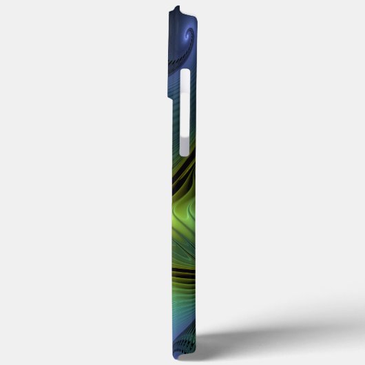 抽象芸術星、光沢のある青の緑の黄金のフラクタル・アート Case-Mate iPhoneケース (裏面 / 左)