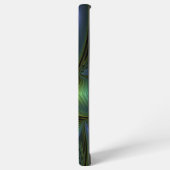 抽象芸術星、光沢のある青の緑の黄金のフラクタル・アート SAMSUNG GALAXYケース (左側面)