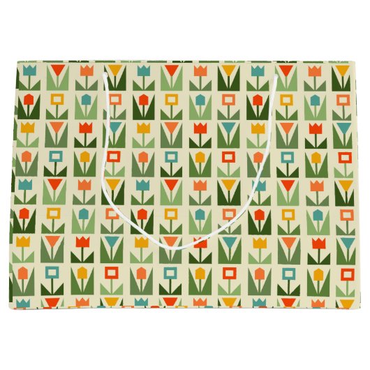 抽象芸術春の花大抱き枕 ラージペーパーバッグ (正面)