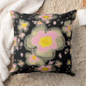 抽象芸術春の花（ピンク/黒） クッション (ブランケット)