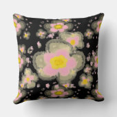 抽象芸術春の花（ピンク/黒） クッション (裏面)