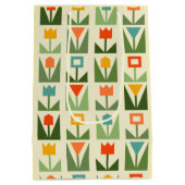 抽象芸術春の花 ミディアムペーパーバッグ (裏面)