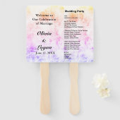 抽象芸術春カラーウェディングパーティリスト ハンドファン (正面&裏面)