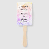 抽象芸術春カラーウェディングパーティリスト ハンドファン (正面)