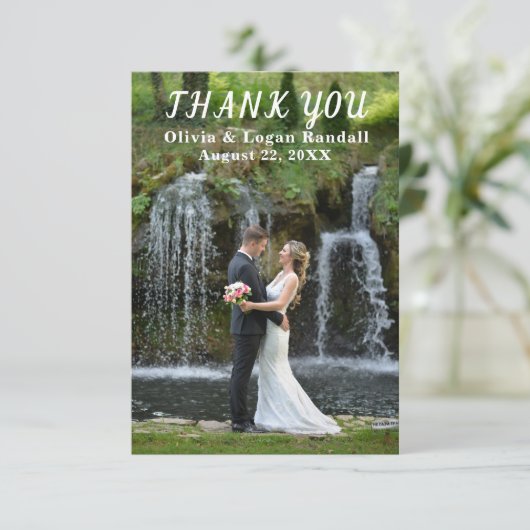 抽象芸術春カラーハッピーカップルありがとう サンキューカード (スタンド正面)