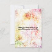 抽象芸術春カラーハッピーカップルありがとう サンキューカード (裏面)