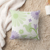 抽象芸術春グリーンラベンダーファンキー花模様 クッション (ブランケット)