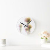 抽象芸術春フラワーツリー#2 ラウンド壁時計 (ホーム)