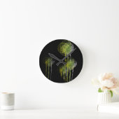 抽象芸術春フラワーツリー#3 ラウンド壁時計 (ホーム)