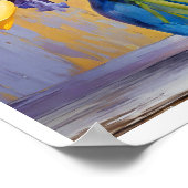 抽象芸術春フローラブーケイエローダフォジル ポスター (角)