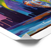 抽象芸術春フローラブーケダッフォジルスフレーム ポスター (角)