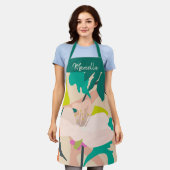 抽象芸術春咲き花ホームカラフルホーム エプロン (着用した状態)