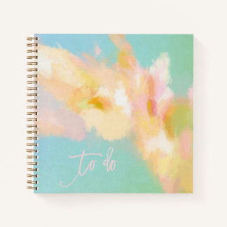 抽象芸術春絵画ズアクア&ピンク手帳 ノートブック