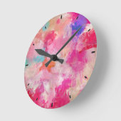 抽象芸術春花畑 ラウンド壁時計 (傾斜)