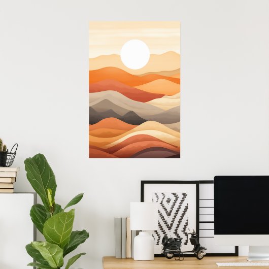 抽象芸術景観イラストレーション ポスター (ホームオフィス)