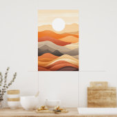 抽象芸術景観イラストレーション ポスター (キッチン)