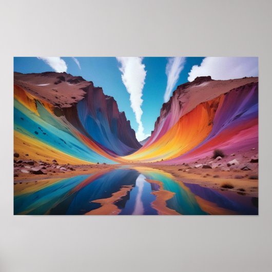 抽象芸術景観林自然背景画 ポスター (正面)