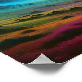 抽象芸術景観林自然背景画 ポスター (角)