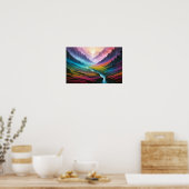 抽象芸術景観林自然背景画 ポスター (キッチン)