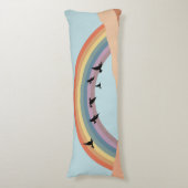 抽象芸術景観森林樹木虹&鳥 ボディピロー (正面縦)