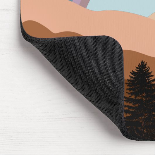 抽象芸術景観森林樹木虹&鳥 マウスパッド (コーナー)