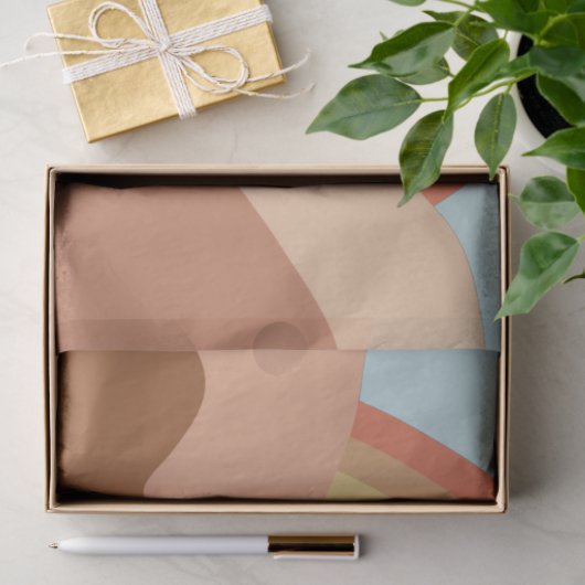 抽象芸術景観森林樹木虹&鳥 薄葉紙 (ギフト)