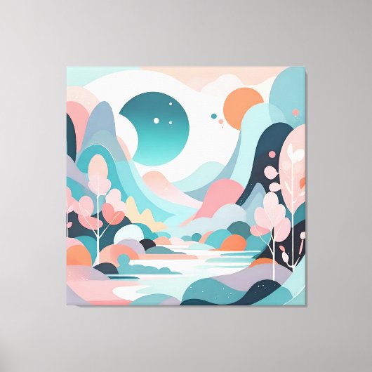 抽象芸術景観美術 キャンバスプリント (正面)