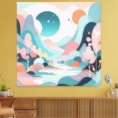 抽象芸術景観美術 キャンバスプリント (インサイチュ (リビング))