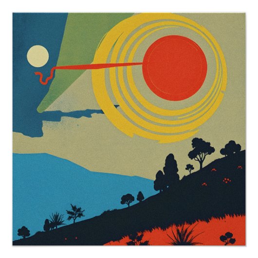 抽象芸術景観美術 ポスター (正面)