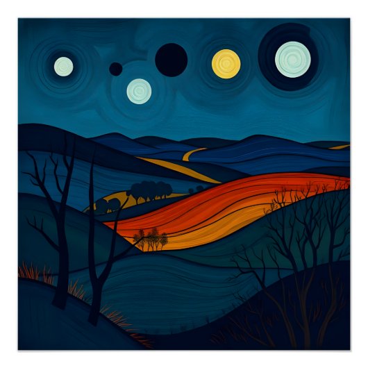 抽象芸術景観美術 ポスター (正面)