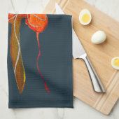 抽象芸術書き込みフローラの花モダン芸術 キッチンタオル (四つ折り)