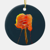 抽象芸術書き込みフローラの花モダン芸術 セラミックオーナメント (正面)