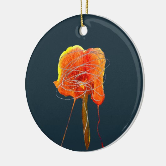 抽象芸術書き込みフローラの花モダン芸術 セラミックオーナメント (左)