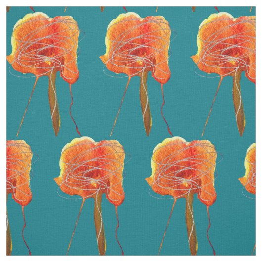 抽象芸術書き込みフローラの花モダン芸術 ファブリック (見本)