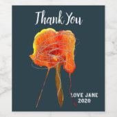 抽象芸術書き込みフローラの花モダン芸術 ワインラベル (シングルラベル)