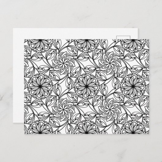 抽象芸術曼荼羅大人色絵葉書#2 ポストカード (正面/裏面)