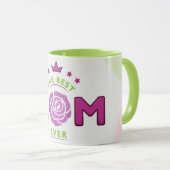 抽象芸術最高のママエバーグリッターフラワーコーヒー マグカップ (正面右)