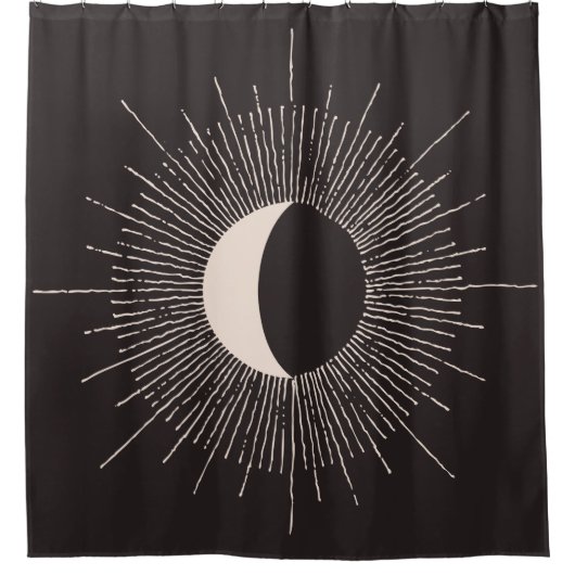 抽象芸術月食 シャワーカーテン (正面)