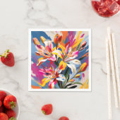 抽象芸術有色花鮮やか類 スタンダードカクテルナプキン (インサイチュ)