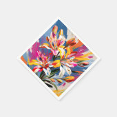 抽象芸術有色花鮮やか類 スタンダードカクテルナプキン (角)