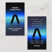 抽象芸術未来型モノグラム 名刺 (正面/裏面)