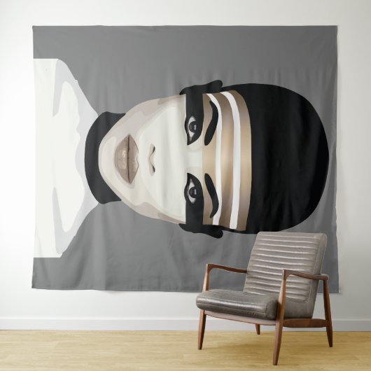 抽象芸術未来的な部族ポートレートアート タペストリー (インサイチュ(横))