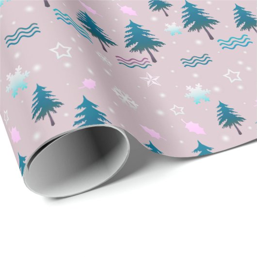 抽象芸術松星雪のクリスマスモダン ラッピングペーパー (ロールコーナー)