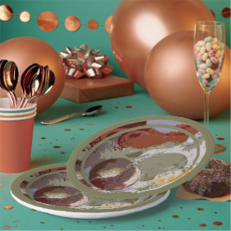 抽象芸術果物モチーフ ペーパープレート